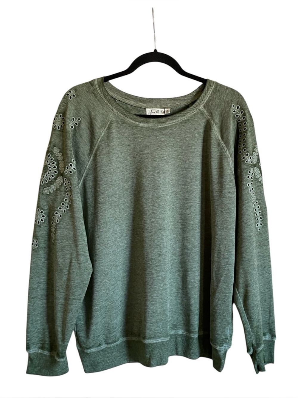 Women’s JOEI & I Eyelet Sweatshirt Top Size L